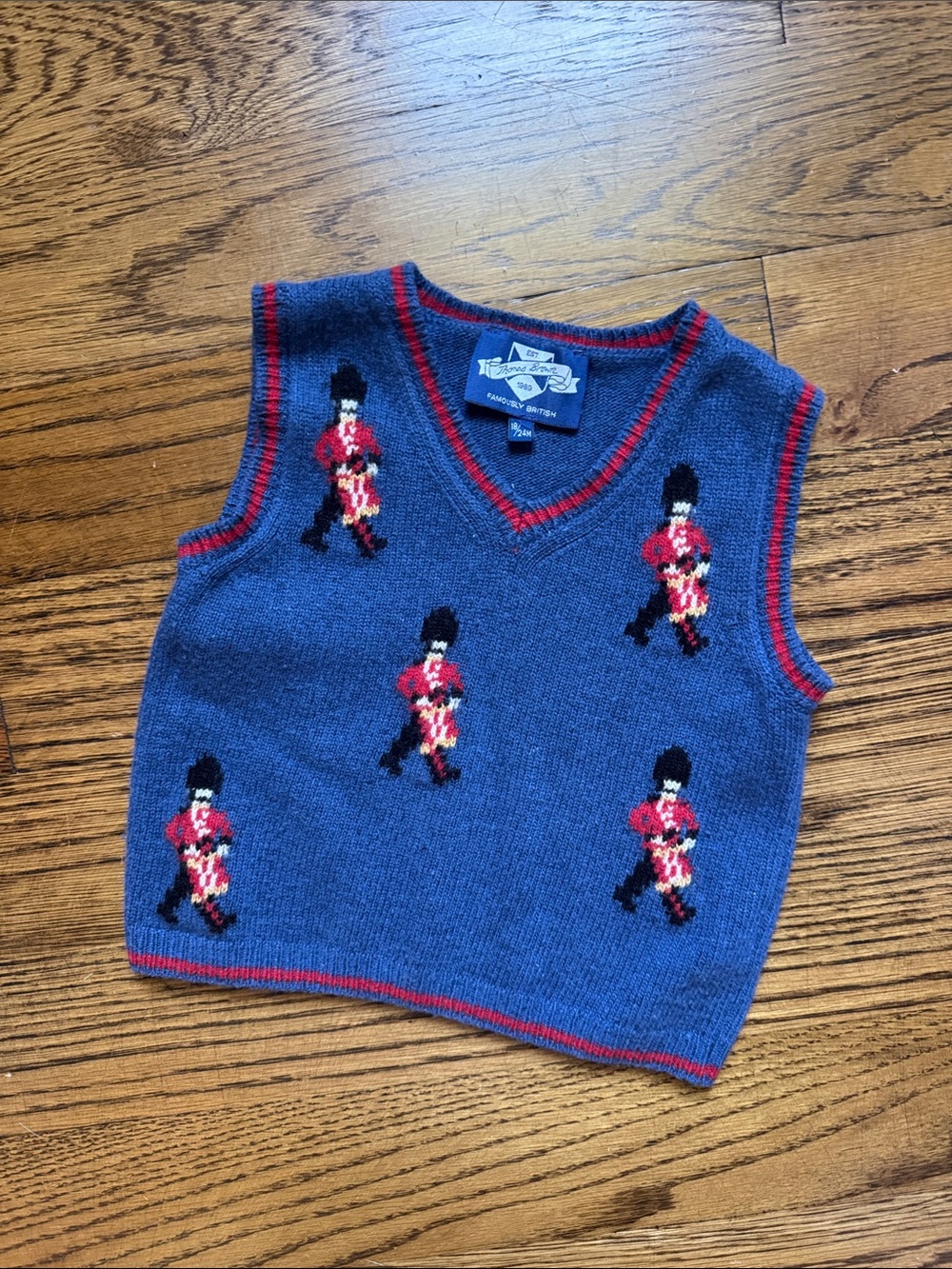 Trotters London Kids Sweater Vest Thomas Brown 18 24 months